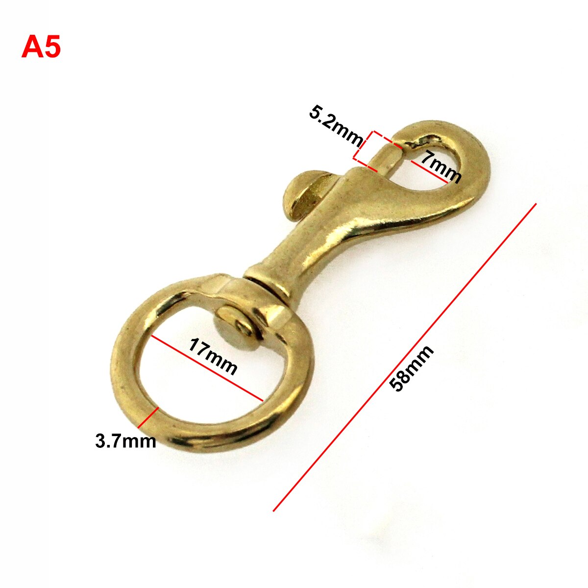 Solid Brass Trigger Swivel Eye Bolt Snap Hook For webbing Leather Craft Bag Strap Belt Hook Clasp Pet Dog Leash Clip: 5