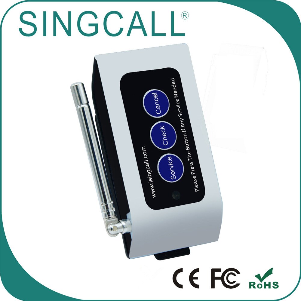 SINGCALL Wireless Calling System Can be Fixed on the Desktop Wall, Strong Signal Caller APE830 White