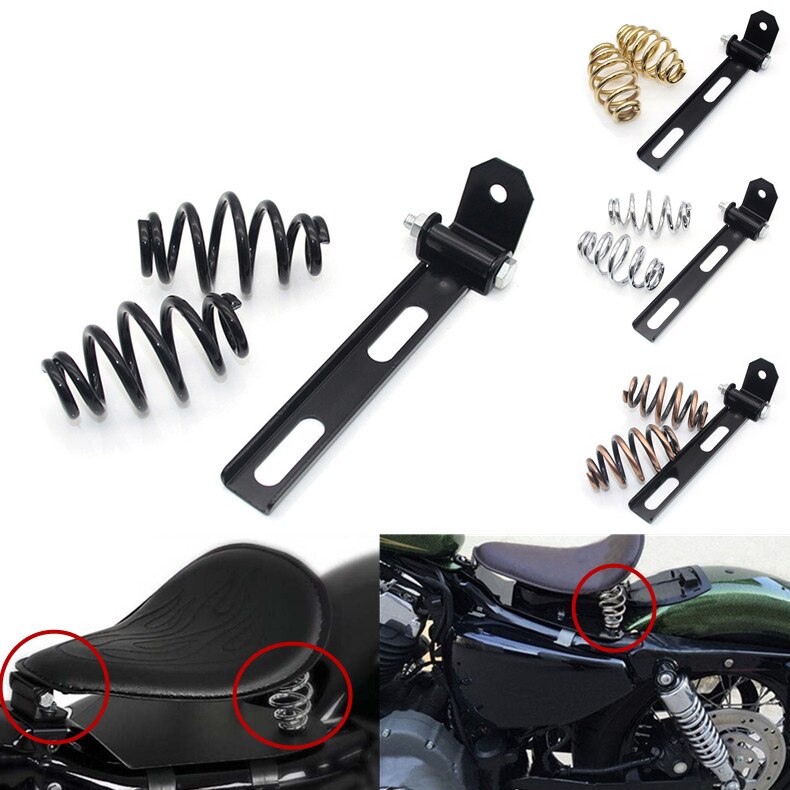Sits sadelhållare med 3 tums fatfjäder för -davidson dyna fatboy sportster softail  xl1200 xl883 bobber chopper