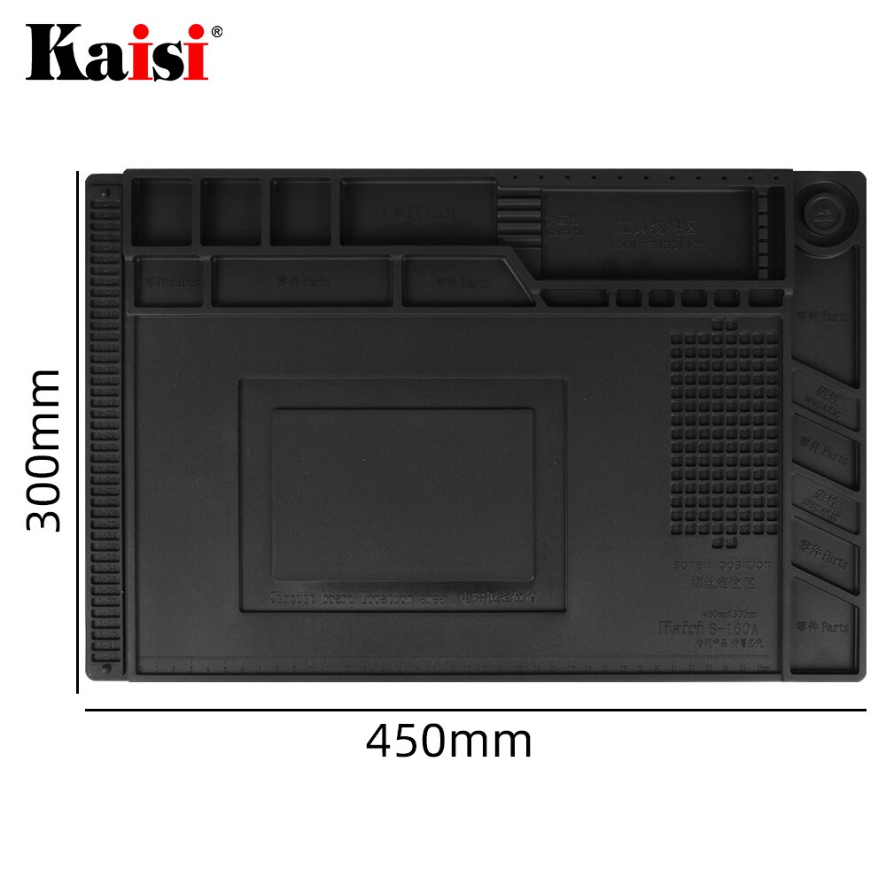 ESD Soldering Mat With Magnetic Silicone Work Mat Heat-resistant BGA Soldering Station Repair Insulation Pad DIY Platform