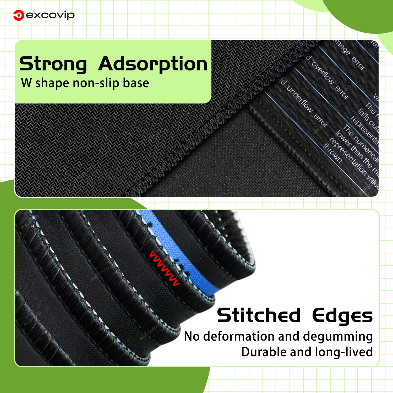 EXCO C++ Programing Mouse Pad Large Shortcuts Keyboard Mousepad Cheat Sheet Desk Mat Stitched Edge Non-Slip Base for Engineer