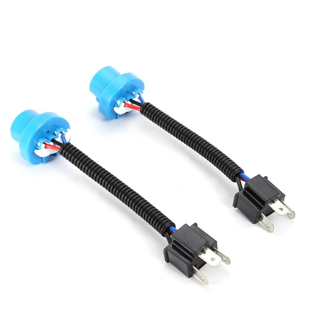 Kontakt 2 stk 9007 hann til  h4 hunnplugg hovedlyskonverteringskabel ledningskontakt adapter usb-kontakt