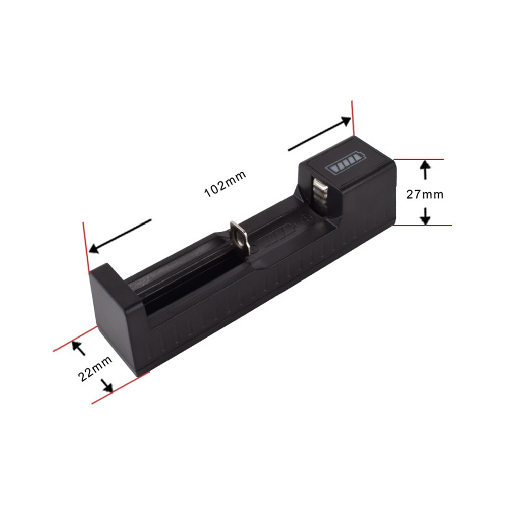 Bateria de lítio recarregável com carregador de 1 slot para 16340 14500 18650 26650 3.7V Bateria de lítio USB Carga rápida