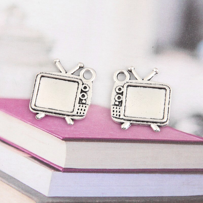 50pcs Couleur Argent 15x13.5mm Télévision Charmes Nécessités Quotidiennes TV Pendentif Fit BIJOUX À BRICOLER SOI-MÊME Des Accessoires Artisanaux