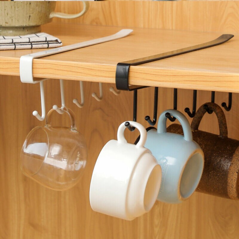 Metal 6 Hooks Under Shelf Mug Cup Cupboard Kitchen... – Vicedeal