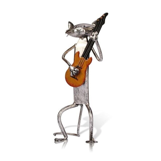 Figuras de arte del hierro hechas a mano de gatos, esculturas de Metal, objetos hechos a mano para el hogar, muebles para el hogar CGSTORE: Style C