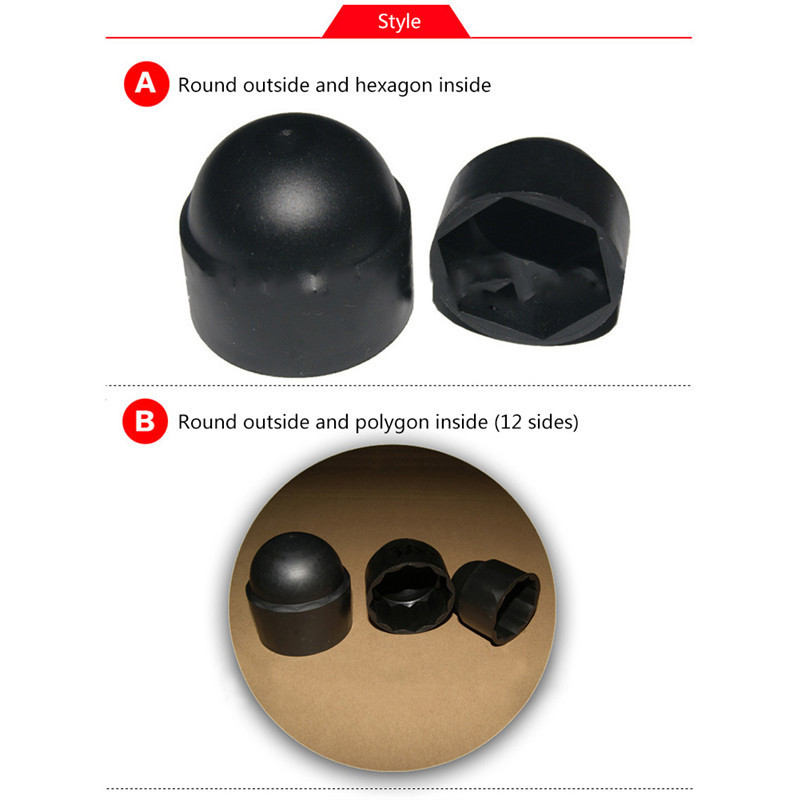 24 stk bolt dæksel  m8/m10 nylon og plast metriske kuppel bolte møtrikker hoved hætter dæksel sekskantede skruer sæt sortiment