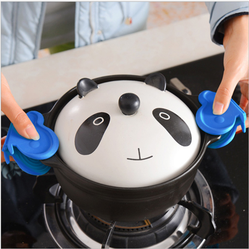 2Pcs Silicone Butterfly Oven Heat InsulatedMicrowave Non-slip Gripper Pot Holder Fruit Vegetable Tools Kitchen Accessories,Q