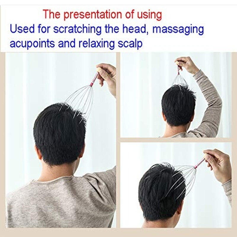 Keine Schmerzhaft Oktopus Kopf Massager Hand Therapeutische Kopf Scratcher für Entspannung Kopfhaut Massager Werkzeug mit Sanfte Gummi Perle
