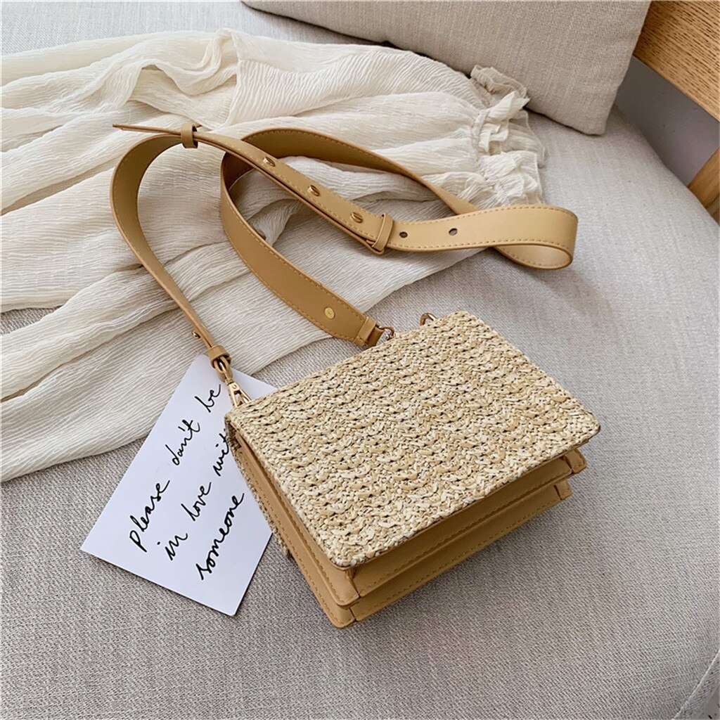Sac Bali tissé à la main Bolsa Feminina sac carré boucle rotin paille sacs cartable vent bohême plage Bolsa sac en osier bolso paja