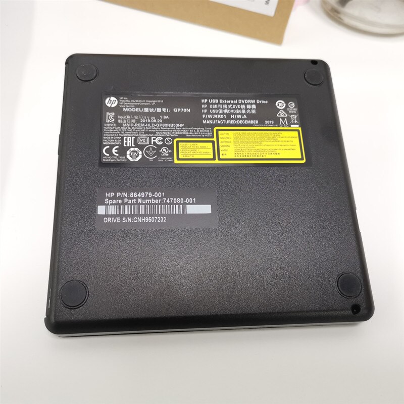 HP – lecteur DVD externe USB GP70N, convient à toutes les marques de serveurs, ordinateurs portables, ordinateurs de bureau et autres ordinateurs