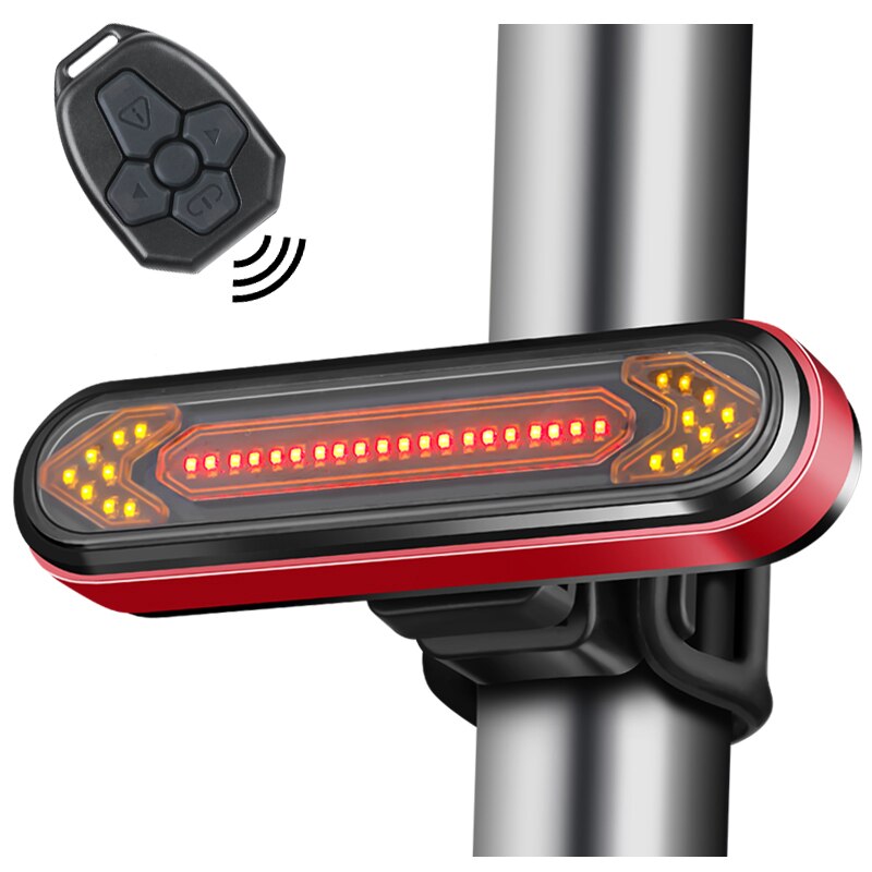 Bicycle Tail Light，LED Wireless Remote Control Steering Light, MTB Mountain Bike Remote Control Safety Warning Lamp