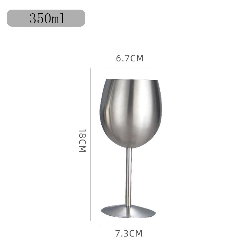 2 stk/sett vinglass rustfritt stål 18/8 metall vinglass bar vinglass champagne cocktail drikkekopp sjarm festutstyr: 350ml x 2 stk