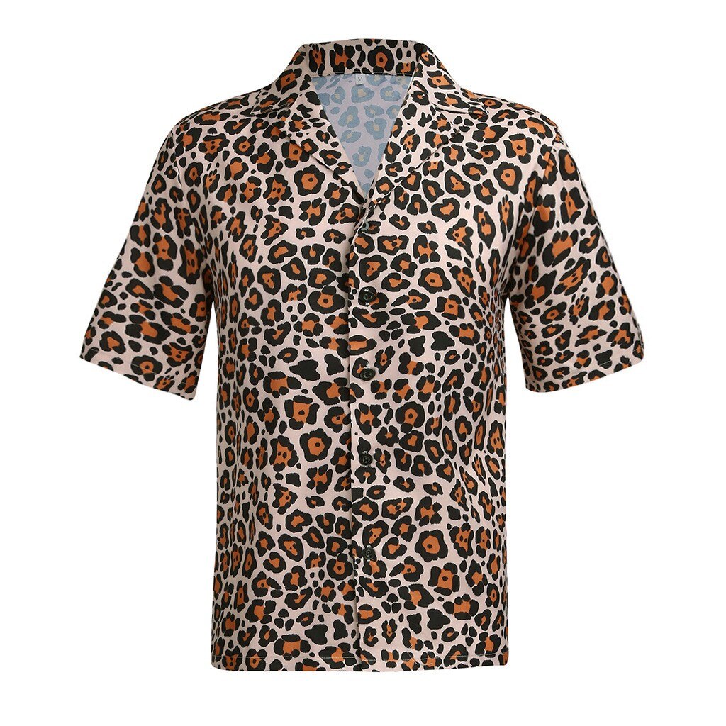 Leopard Print Shirt For Men Nightclub Shirt Chemise Homme Streetwear Long Sleeve Shirts Male Casual Slim Fit Shirt Camisa