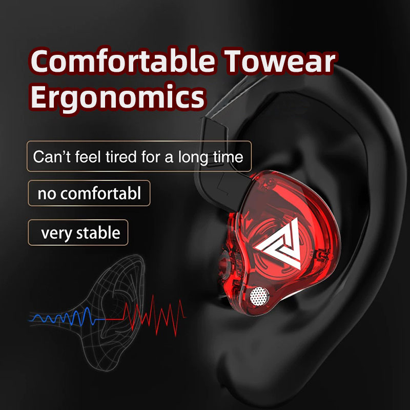 QKZ AK6 Słuchawki douszne 6 Dynamiczny sterownik Słuchawki z mikrofonem stereofoniczny Sportowy zestaw słuchawkowy HiFi Subwoofer monitor Słuchawki douszne robić iPhone'a