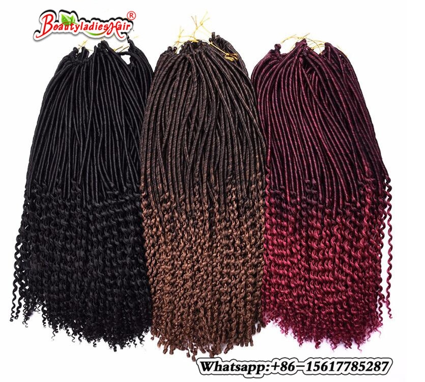 1 Pack Crochet Braid Hair Faux locs Curly Crochet Hair 24 Roots Synthetic Wavy FauxLocks African Braiding HairStyle 9 Colors