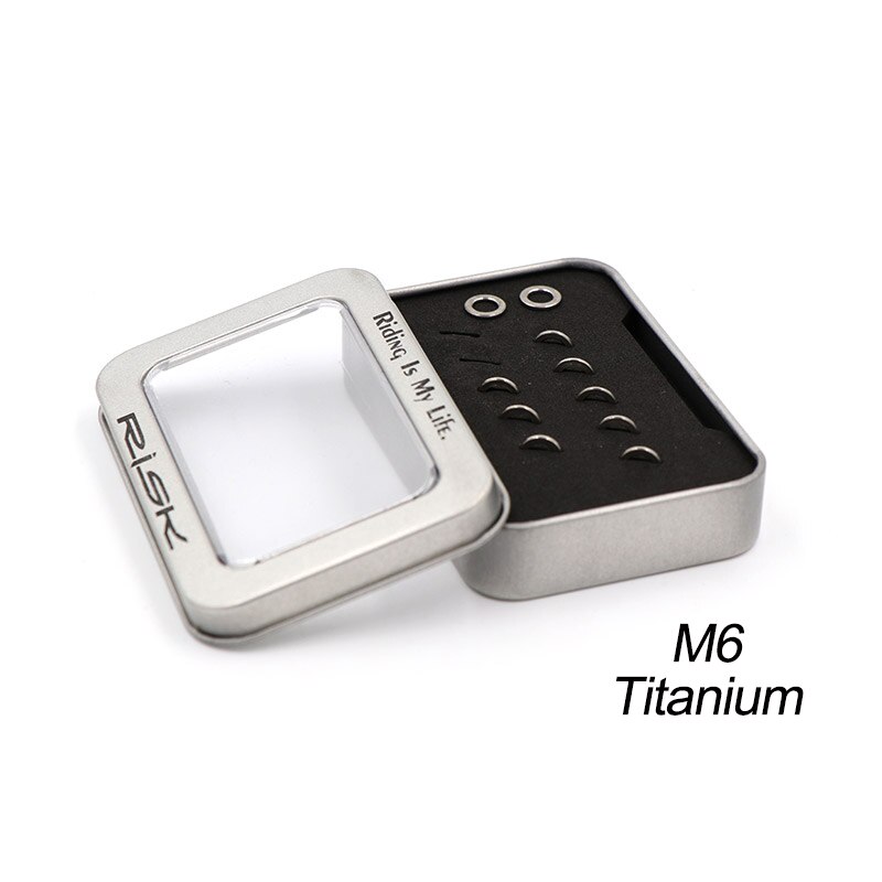 Risico 10 stuks  m5 m6 titanium ti bout afstandhouder universele fiets stuurpen rem schroef ringen pakking voor fiets bouten 5mm/6mm: M6 titanium