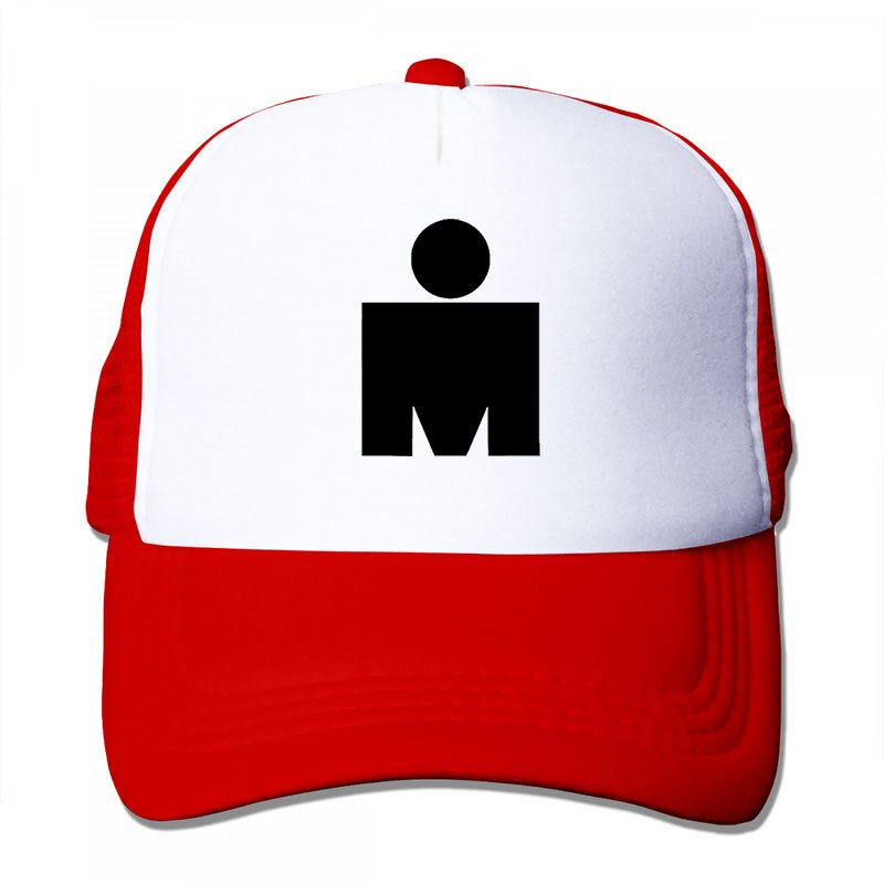 Ironman Symbol Triathlon Baseball cap men women Trucker Hats adjustable cap: 3-Red