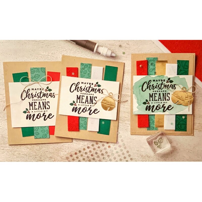 Kerst Klokken Sentiment Woord Clear Postzegels En Bladeren Metalen Stansmessen Voor Scrapbooking Ambachten Wenskaart Maken