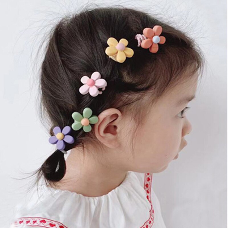 2/10 stuks/set kinderen cartoon beer bloem elastische haarbanden meisjes schattige rubberen banden scrunche kinderen haaraccessoires hoofdtooi