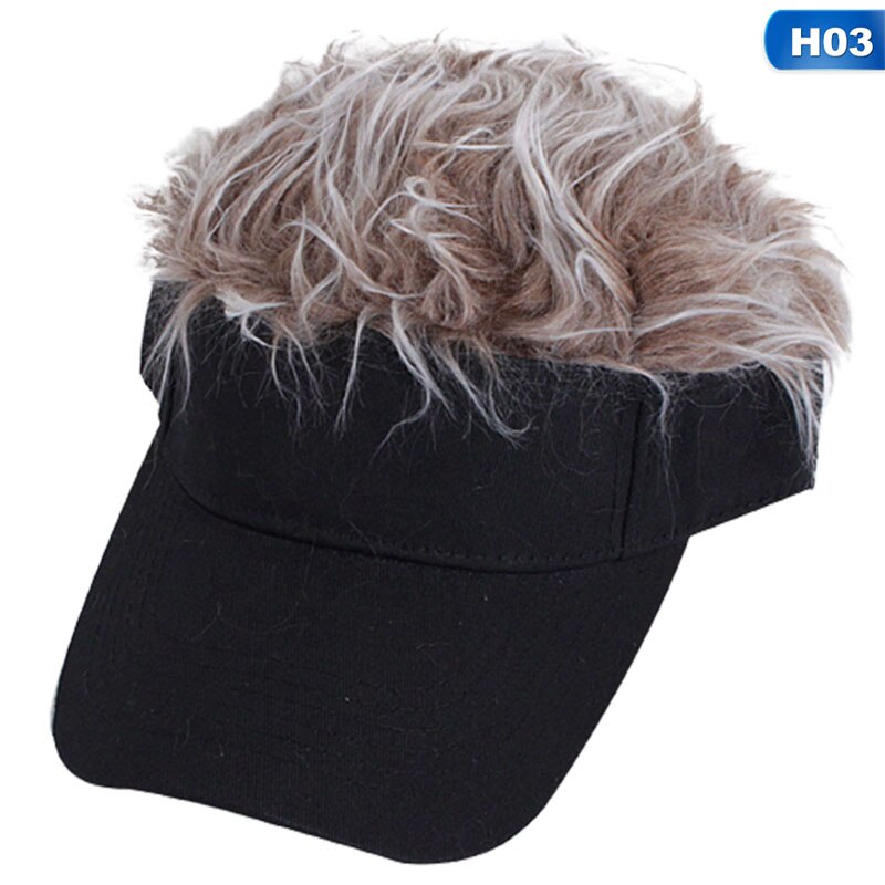 Unisex Baseball Cap With Spiked Hairs Wig Baseball Hat With Spiked Wigs Sport Casual Concise Sunshade Adjustable Sun Visor: 03