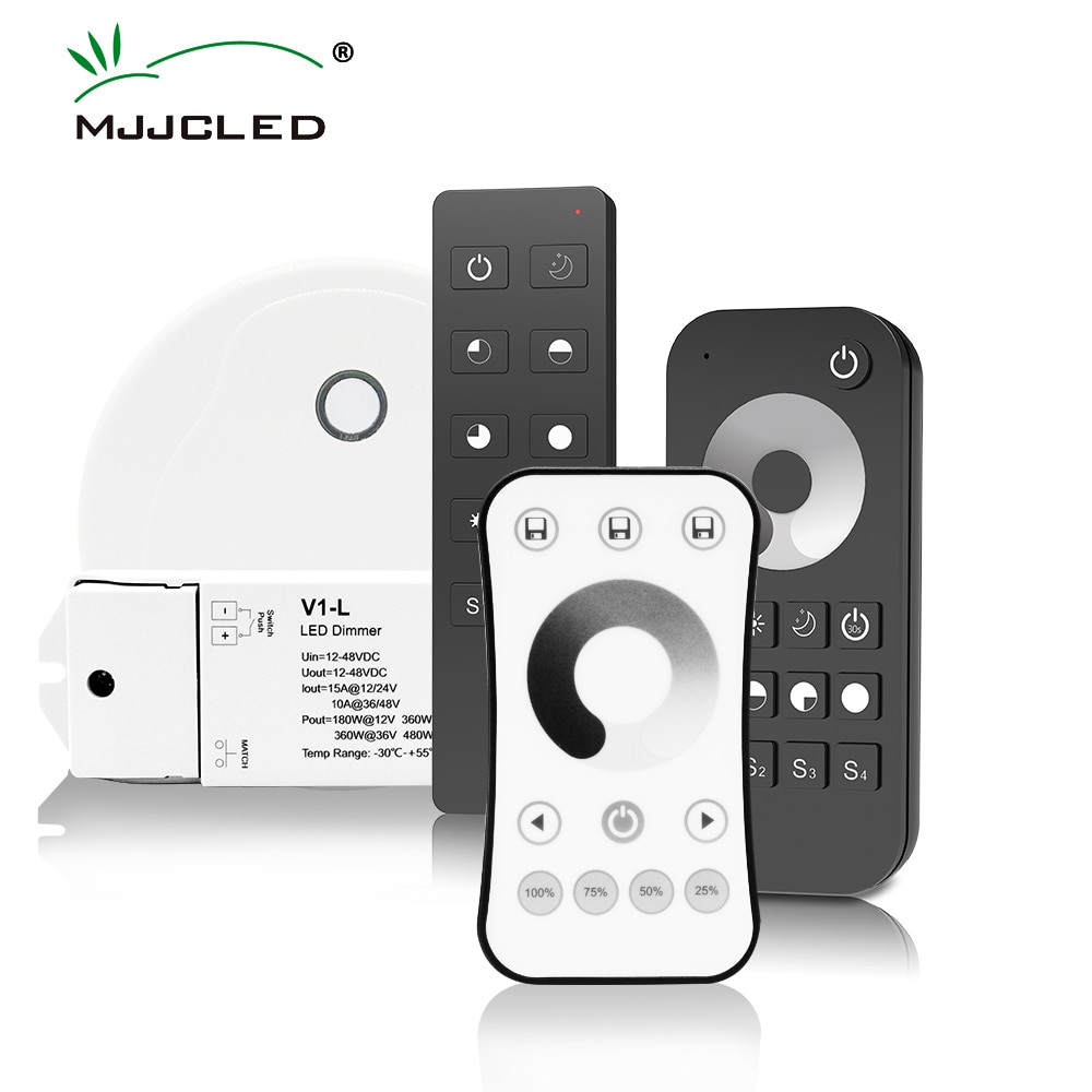 Mjjcled 12V Led Dimmer 24V Dc 15A Push Dim Schakelaar 2.4G Rf Draadloze Smart Wifi Enkele Kleur controller Touch Led Strip Dimmer