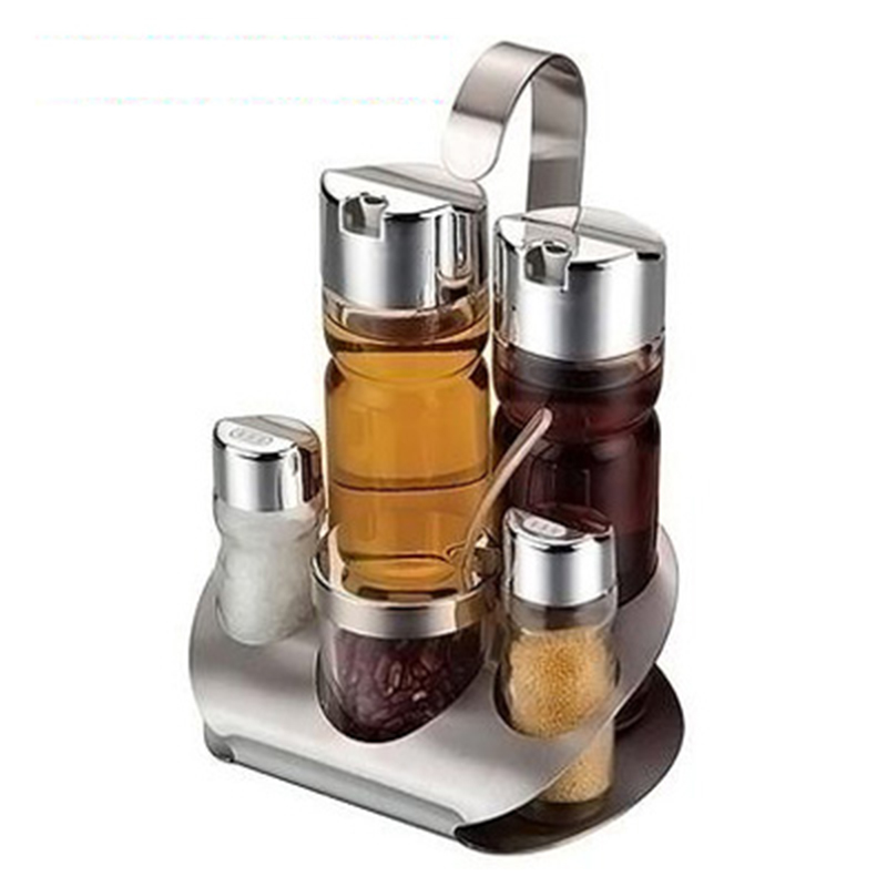 Stainless Steel Spice Jar Set Cooking Top Seal Gadget Oil Pourer Bottle Storage Salt Porta Condimentos Kitchen Gadgets OC50TL