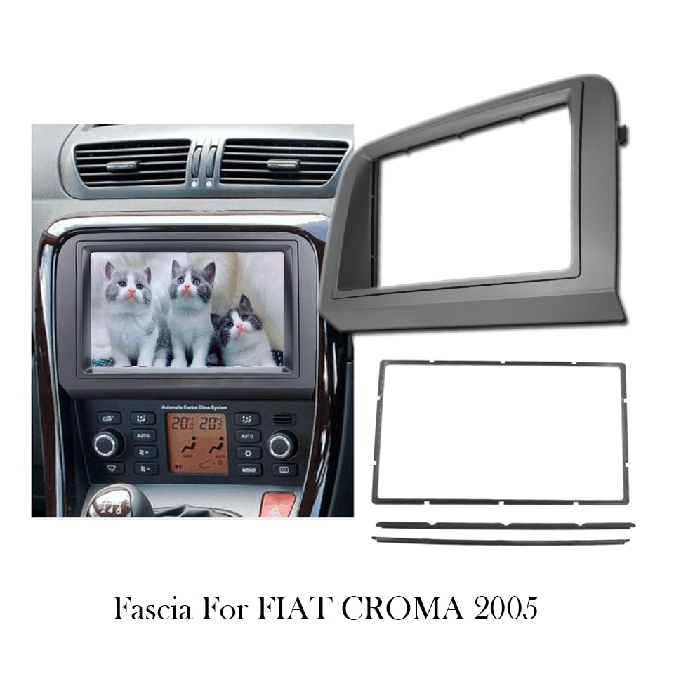 2 din bil dvd radio stereoramme fascia til fiat croma 2005 panelplade montering montering monteringsramme trim kit