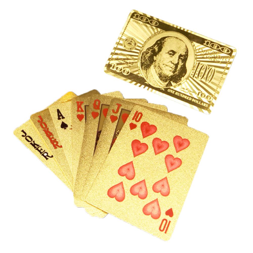 Goldene Spielkarten Set Wasserdichte Kunststoff PVC Schwarz Farbe Poker Karten Sets Magie Tricks Poker Kreative Box-verpackt 54 blätter/set: 04