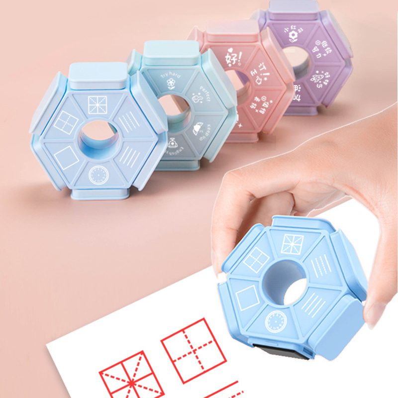 1pcs Seal Six-sided Teacher Seal Award Badge Special for Kids Children QJY99