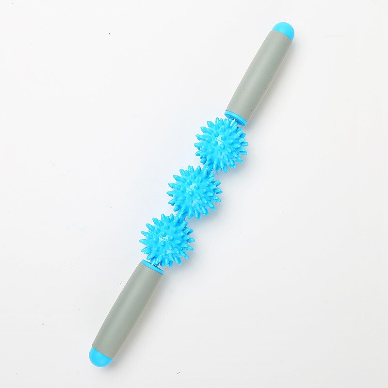 Muskelmassage roller stick body relax tool muskel roller sticks med 3 punkt spids kugle: Blå