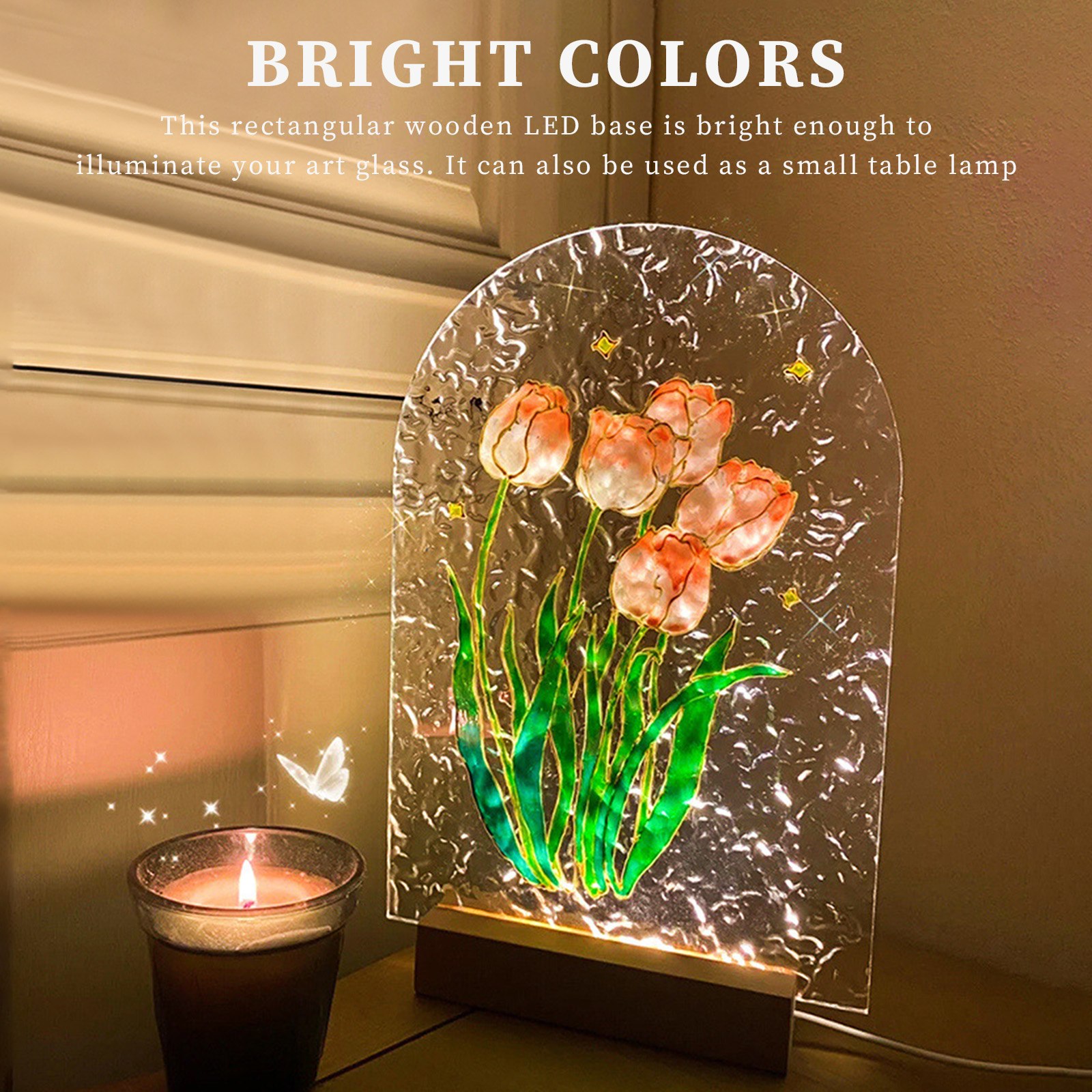 1-10pcs LED Wood Light Display Crystal Wooden Lighted Base Stand Acrylic Light Plate Base USB Wooden Base for Resin Art Lights