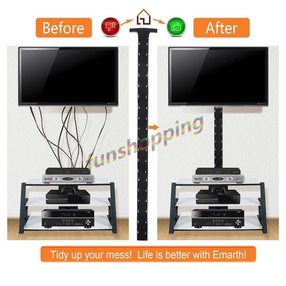 4pcs 1.2m Cable Management Sleeve Flexible Neoprene Cable Wrap Wire Cord Hider Cover Organizer System for PC/TV/Office/Phones