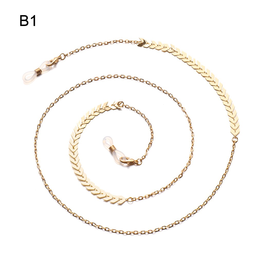 Collar de cadena para gafas de lectura, accesorios antideslizantes con colgante en forma de cadena para anteojos, de Metal, a la , novedad: B1