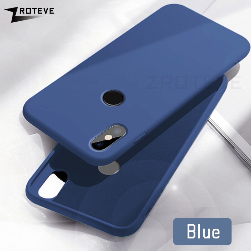 Mi 6X przypadku ZROTEVE płynnego silikonu pokrywa dla Xiaomi Mi6 Mi6X przypadku Xiomi A2 globalny Slim miękka pokrywa dla Xiaomi Mi 6X Mi A2 przypadki: For Xiaomi Mi 6 / Niebieski