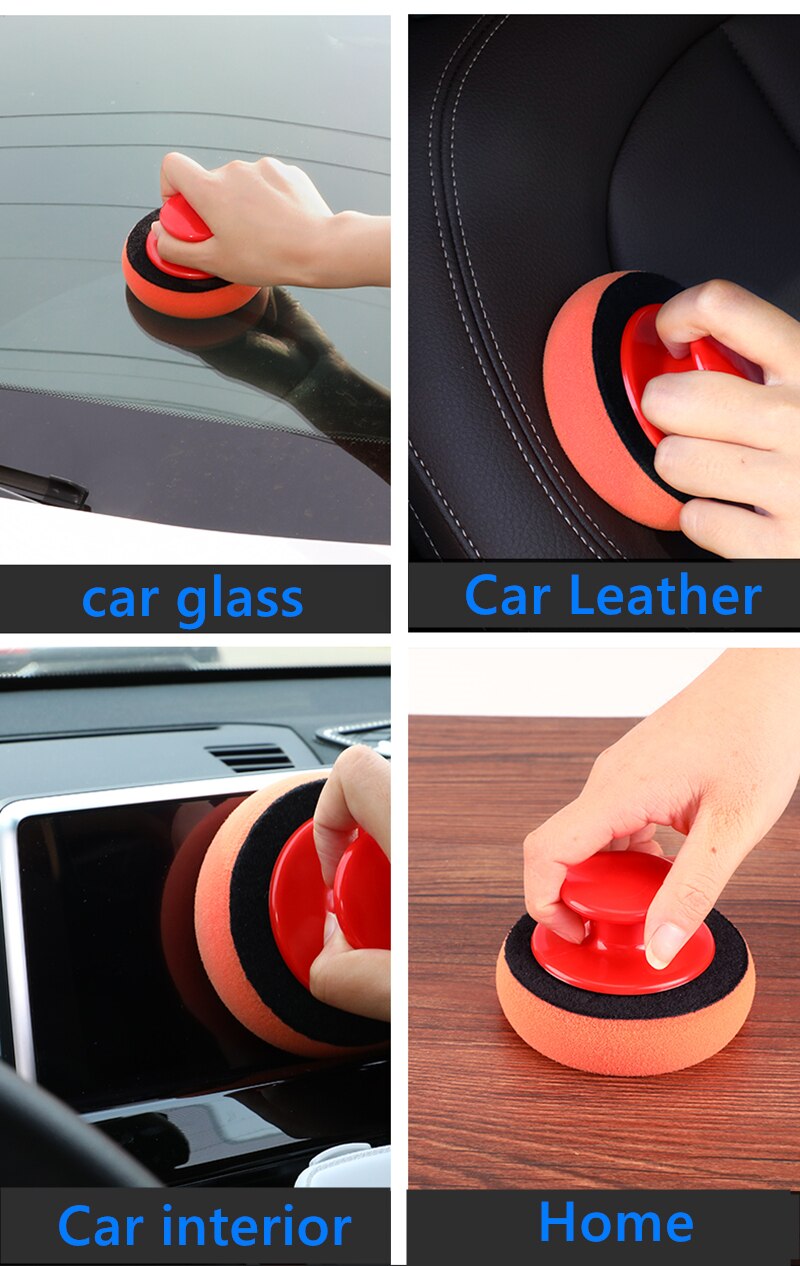 Car Wash Polishing Pad Car Wax Applicator Pad Auto Polisher Waxing Sponge Kit Car Interior Exterior Cleaning Accessories Tool