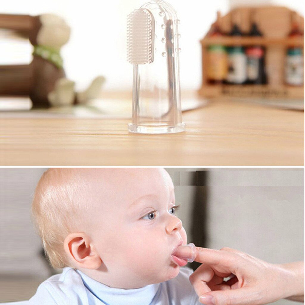 40 #20pc infantile bébé doigt brosse à dents dents clair Silicone doux brosse à dents en caoutchouc Silicone souple bébé nettoyage brosse à dents