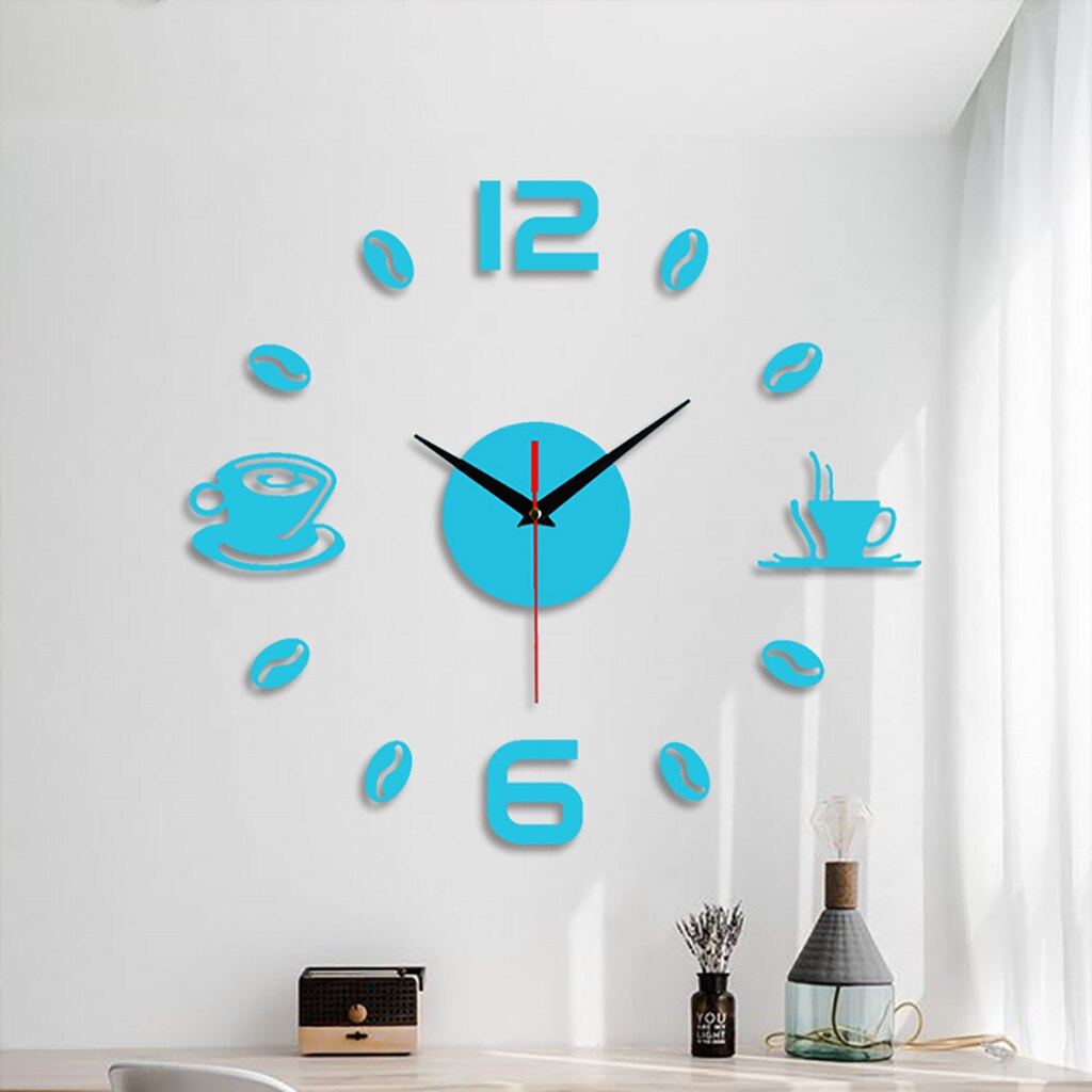 3d Diy Large Wall Clock Modern Frameless Diy Wall Mute Clock 3d Mirror Surface Sticker Home Office Decor 80x80 Clocks Dec: B