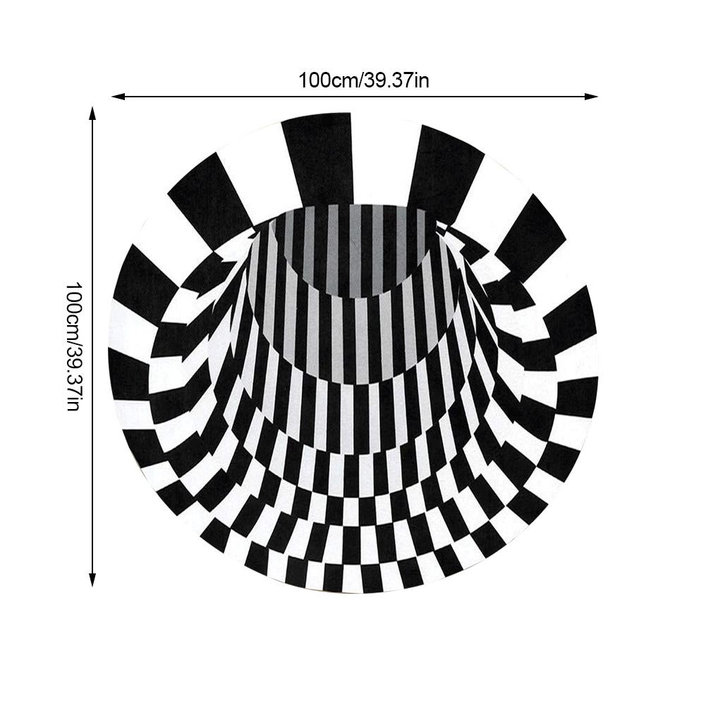 3D Vortex Illusion Rug Swirl Print Optical Illusion Areas Rug Carpet Floor Pad Non-slip Doormat Mats for Home