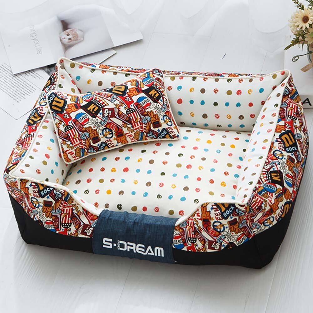 Cama de cachorro para animais de estimação, cama redonda pequena e grande para cachorros e gatos de estimação lavável, itens para animais de estimação: Style A / S For Pet Within 5kg