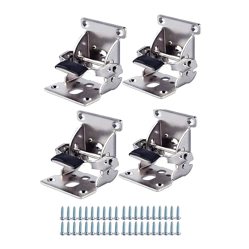 Support de charnière de pied pliable, matériel de charnière autobloquant avec Extension de verrouillage à vis pour pieds de Table 4 pièces: Default Title