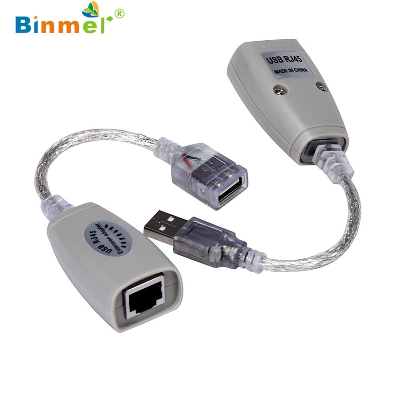 Binmer Free shiping USB Extension Extender Adapter Up To 150ft Using CAT5 RJ45 LAN Cable Sep 12