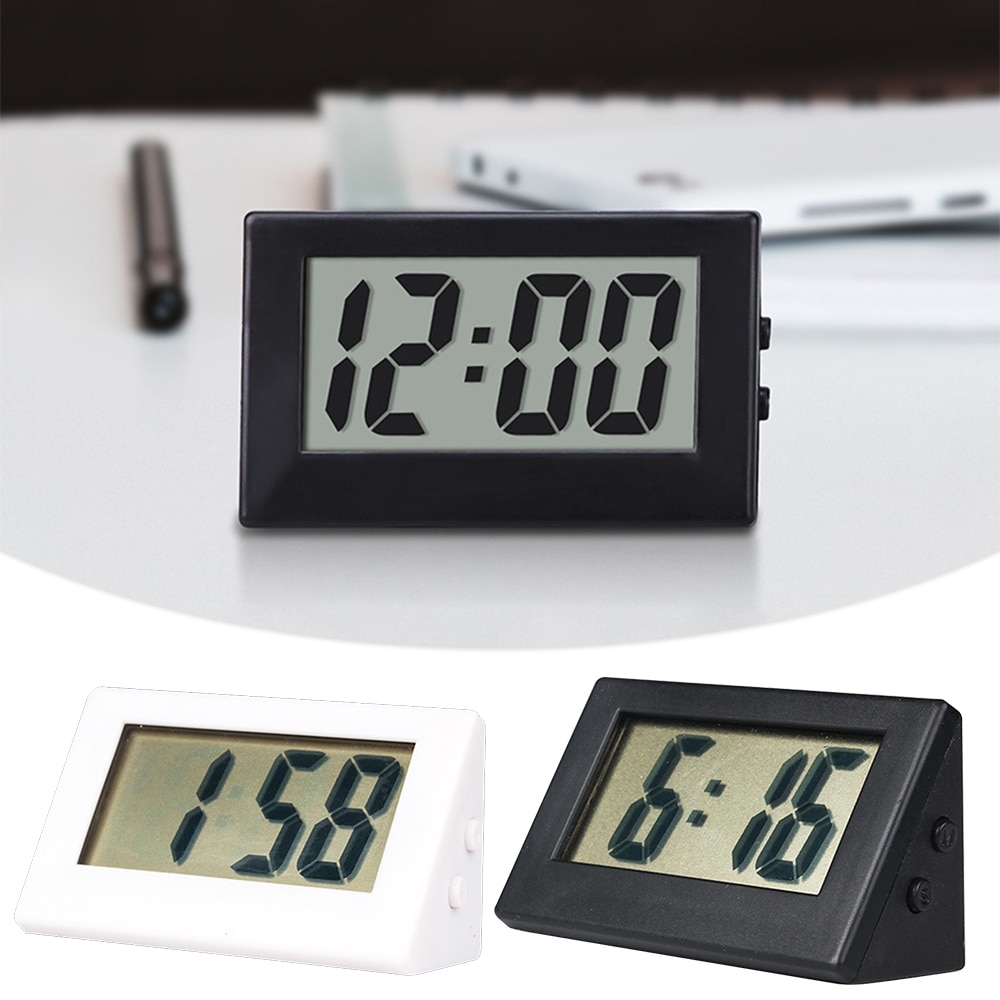 Mini lille bil skrivebord digitalt ur ur målere mini digital lcd skærm rejse elektronisk ur til hjemmekontor desktop ure