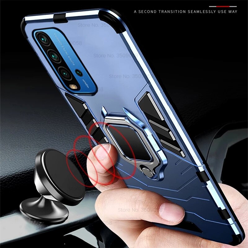 Armor Shockproof Coque Voor Xiaomi Redmi 9 T Case Voor Redmy 9 T 9 T T9 Redmi9T Funda Hard Pc auto Magnetische Houder Bescherm Ring Cover