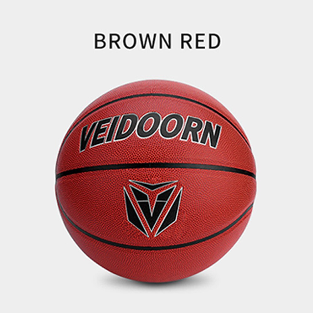 Veidoorn basketballbold officiel størrelse 7/6/5 pu læder udendørs indendørs kamp træning mænd basketball baloncesto: Vdlq -1 rød