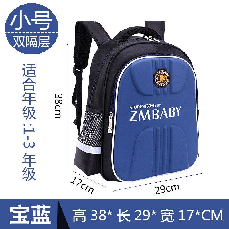 Wasserdichte schulranzen für jungen und mädchen der 1-3-6. klasse, orthopädische schulrucksäcke, grundschulranzen: Klein blau