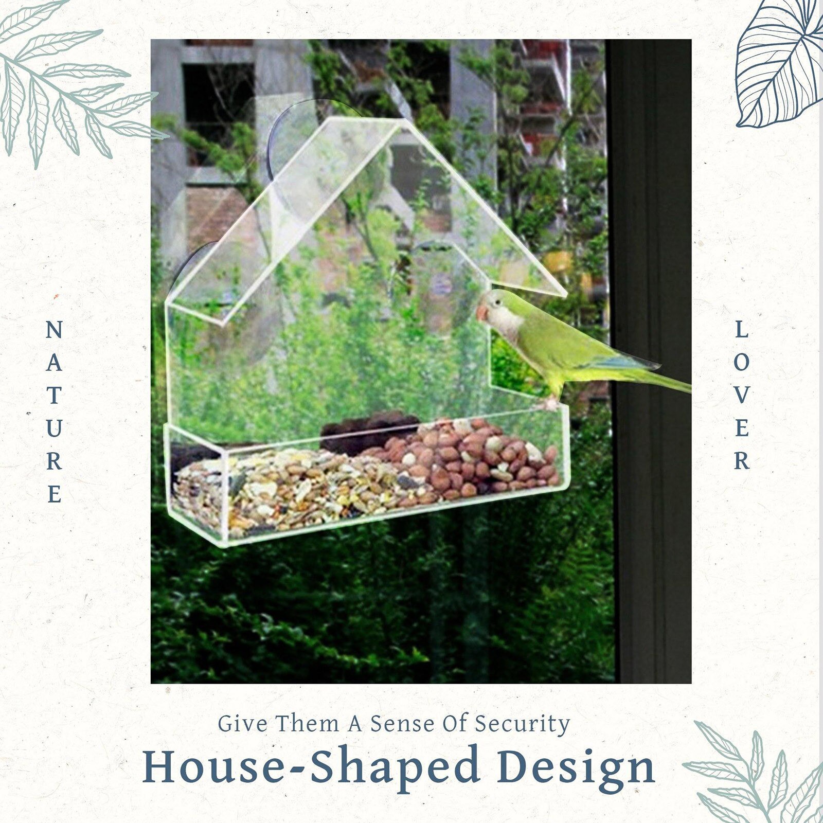 Przezroczyste szklane okno wyświetlające karmę dla ptaków hotel tabeli nasion orzechowe wiszące ssania karmnik dla ptaków przezroczysty karmnik dla ptaków