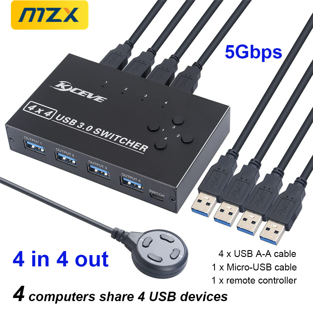 MZX Przełącznik KVM przełącznik USB 3.0 3 0 Box Stacja dokująca do stacji dokującej do konsoli 4 udostępnia klawiaturę drukarka myszy