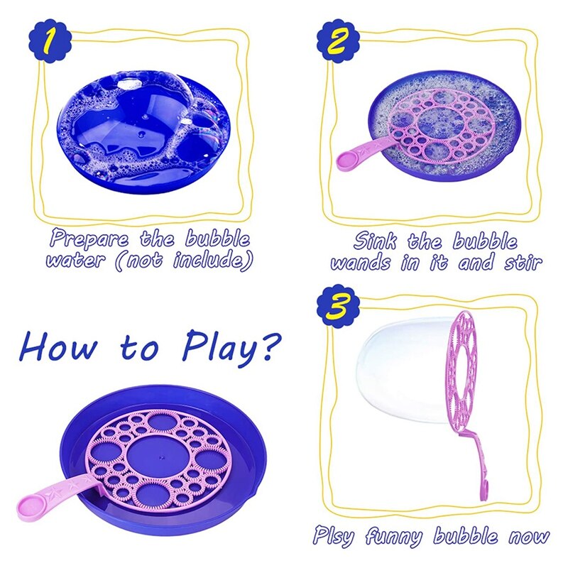 3Pcs Big Bubbles Wand Kit Bubble Making Wand Bubble Set Toy for Outdoor Activity & Birthday Party & Games