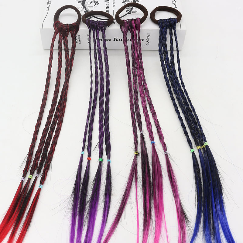 Goma elástica para el pelo para niña, coletero de Color degradado, anilla para el pelo, trenza trenzada